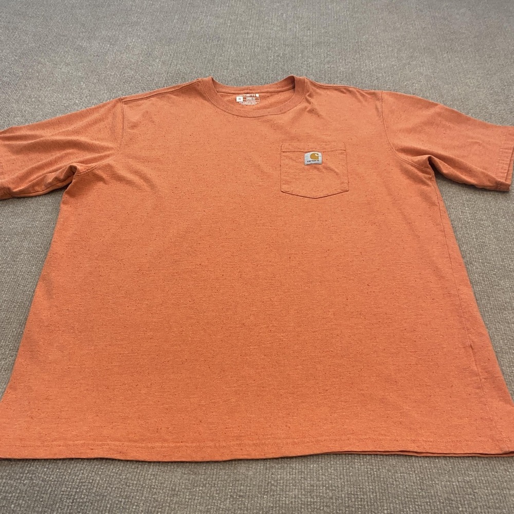 Carhartt Shirt Mens XL Orange Loose Fit Pocket Workwear K87-M Heavyweight
